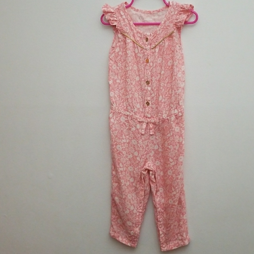 Cherokee Floral-print ruffled sleeve romper, 18mos